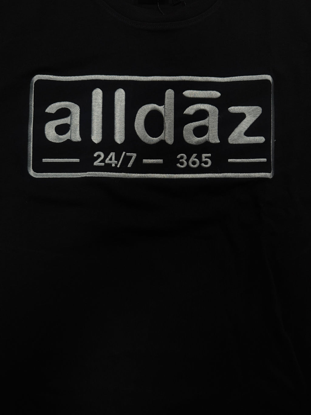 Long Sleeve Grey & Black Embroidery Tee