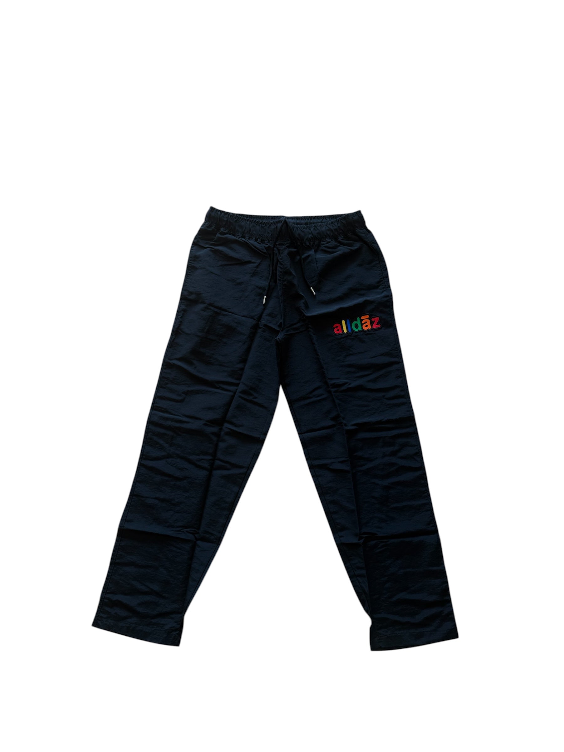 Nylon Embroidered Straight Leg Sweatpants - Multi Color Letters