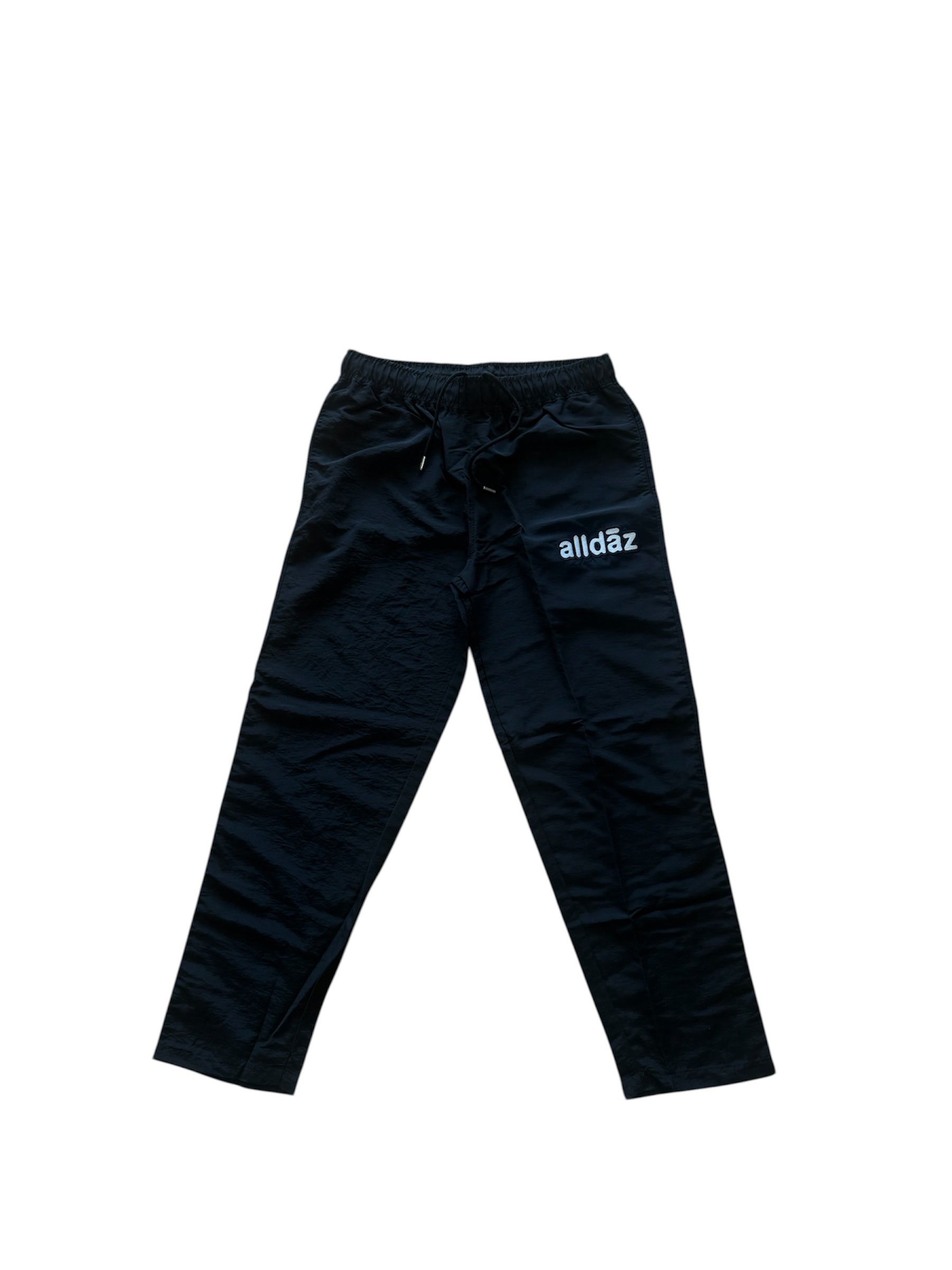 Nylon Embroidered Straight Leg Sweatpants - B&W