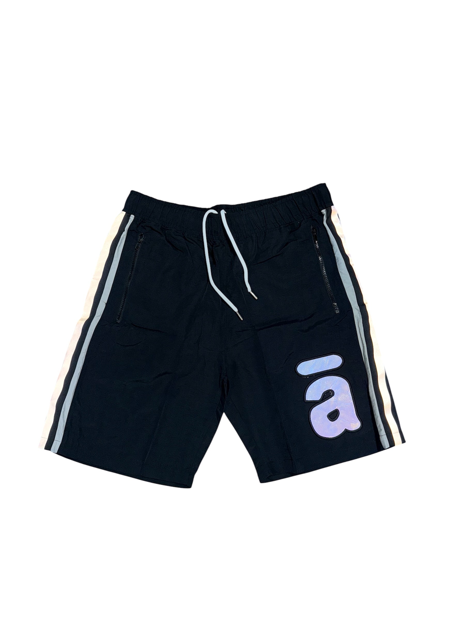 Nylon Reflective A Shorts - Black