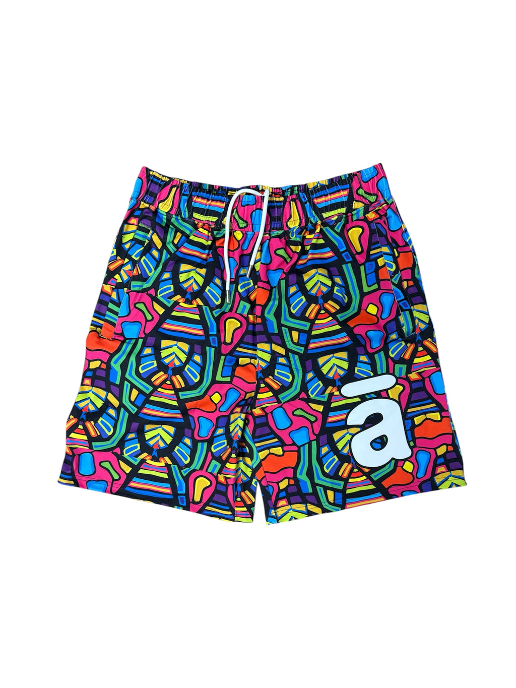 Nylon Multi Color Zipper Pocket Shorts