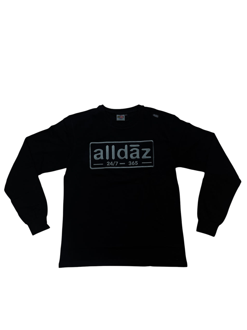 Long Sleeve Grey & Black Embroidery Tee