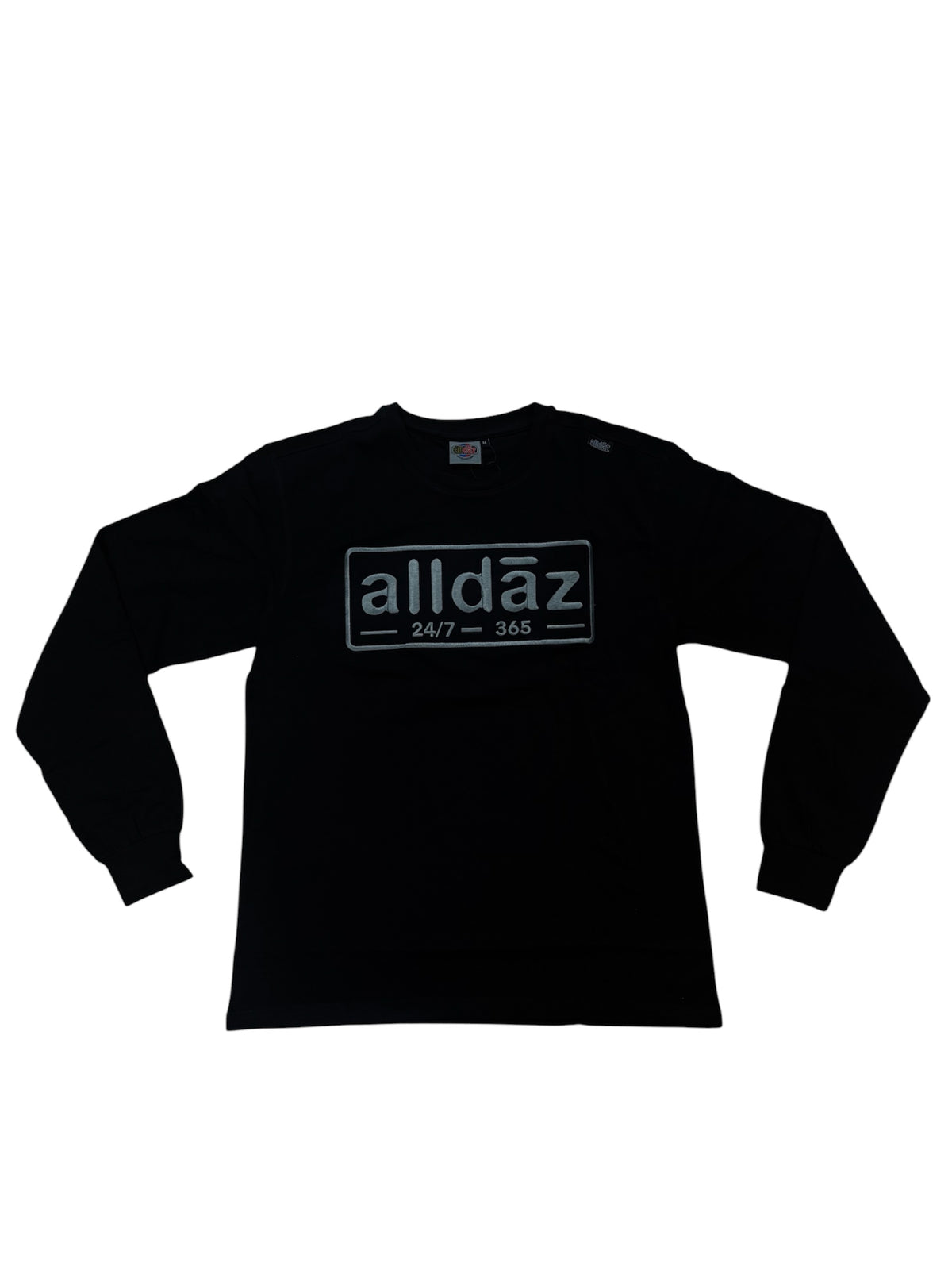 Long Sleeve Grey & Black Embroidery Tee